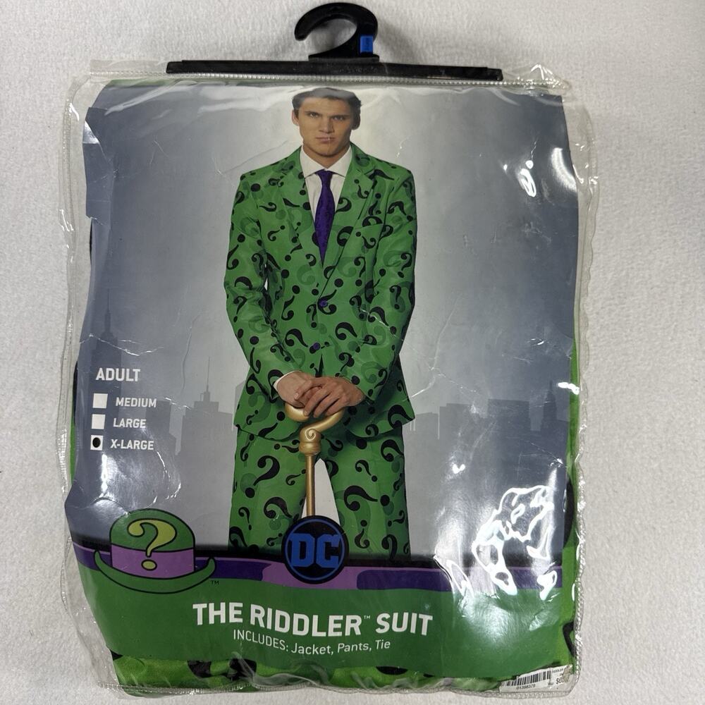 Riddler Costume DC Comics Batman Villain Suit Spirit Halloween Jacket Pants Tie